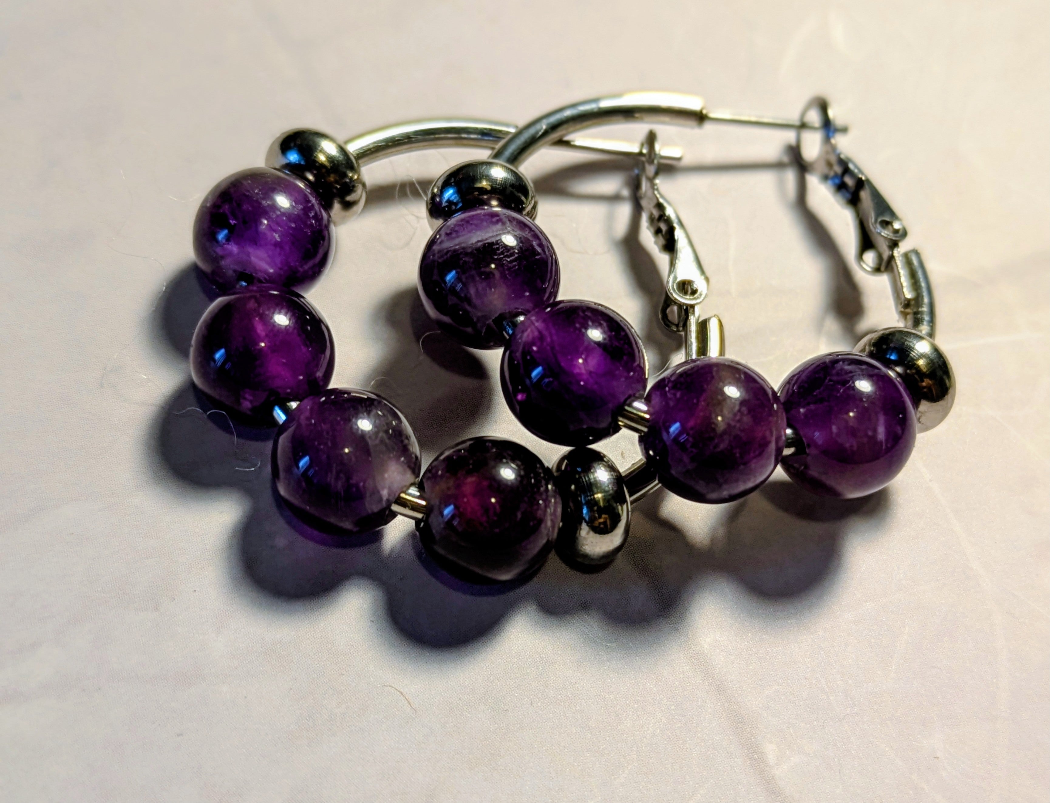 Amethyst Boho Bloom Hoops